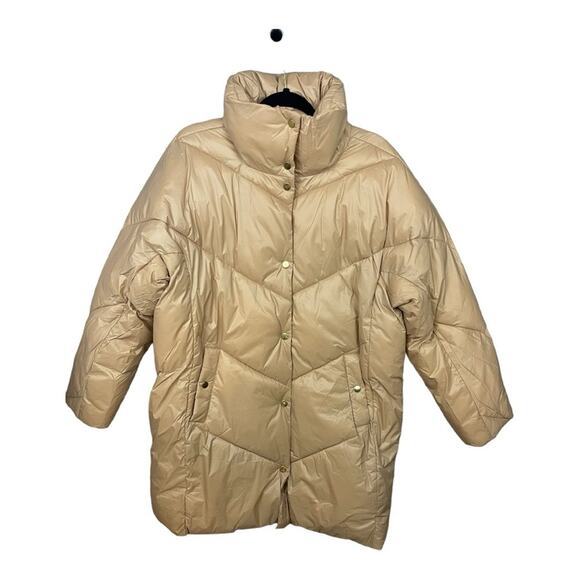 J. Crew Villa Shiny Puffer Coat Made with PrimaLoft in Sand Castle Size S NWT - Picture 6 of 15